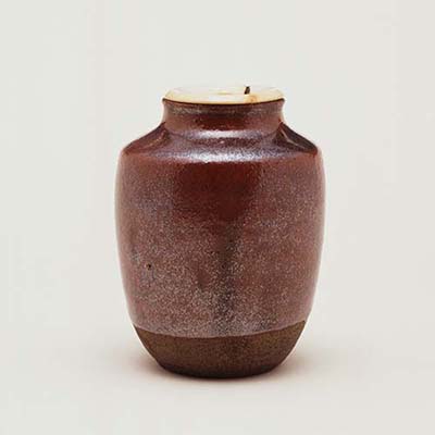 朱 糸目瓢箪 茶器